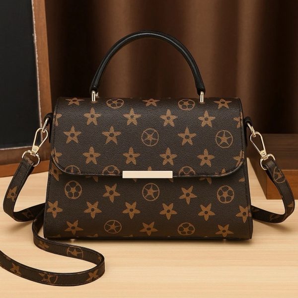 NEW ARRIVAL! Unique Women's Brown Leather Bag With Star Pattern Shoulder Bag